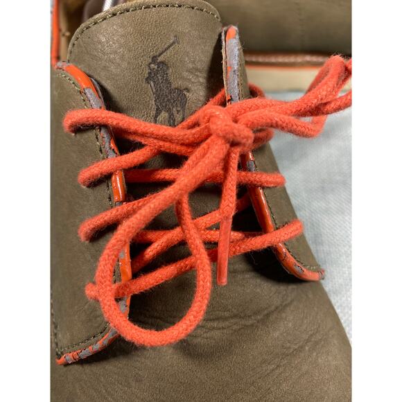 Polo Ralph Lauren Men\'s Wilber Oxford Shoe Men’s sz 12 12D Dark Green/Orange main image 11